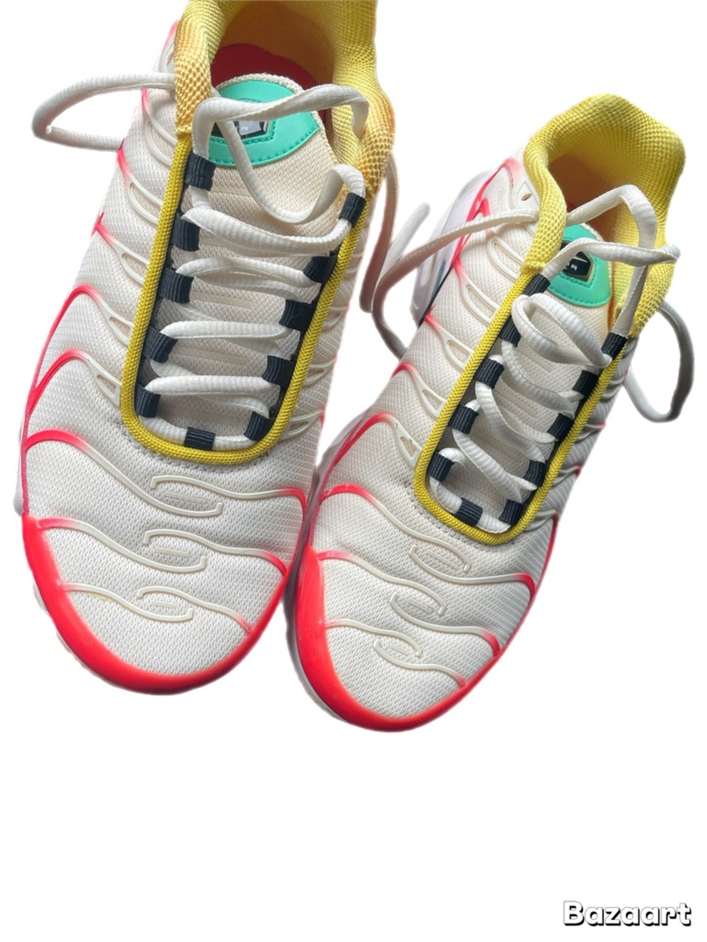 Nike White, Pink & Yellow Women's Athletic Sneakers air max - Picture 3 of 5